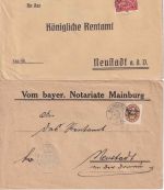 Bayern/DR/Bizone/BRD - Mainburg 6 Belege (5 Briefe/1 Karte) ca.1919/1959