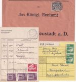 Bayern/BRD - Aiglsbach Dienstbrief/Paketkarte/Paketzustelliste 1919/1990