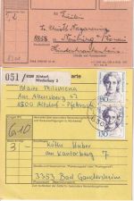 BRD - Altdorf ü. Landshut 2 Paketkarten 1963/1992