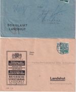 Bayern/DR/All.Bes./BRD - Landshut 26 Belege/1 Vignette ex 1885/1980