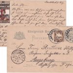 Bayern - 2 Pfg. Rauten Ganzsachenkarte+Zusatz Landshut 3 - Augsburg 1905