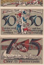Bayern - Oberammergau 25-50-75 Pfg. 3 Notgeldscheine m. roter Reg.nummer