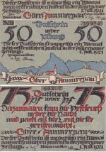 Bayern - Oberammergau 25-50-75 Pfg. 3 Notgeldscheine m. schwarzer Reg.nummer