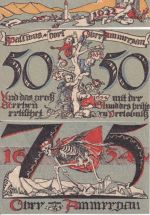 Bayern - Oberammergau 25-50-75 Pfg. 3 Notgeldscheine m. schwarzer Reg.nummer