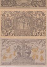 Bayern - Oberammergau 25-50-75 Pfg. 3 Notgeldscheine m. Jahreszahl "1921"
