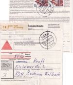 BRD - 2x450 Pfg. B&S Nachnahme-Paketkarte Kastl - Buch/Erlbach 1992