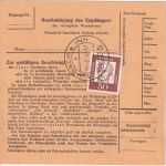 BRD - 3x50 Pfg. Bed. Deutsche Paketkarte Simbach - barsinghausen 1964