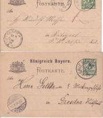 Bayern - Griesbach 1893/98 2 Ganzsachen versch. K1