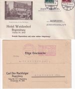 Bayern/DR/All.Bes./BRD - Regensburg 63 Belege ex 1834/1996