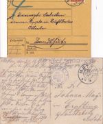 Bayern - Metten Paketkarte 1917 + Feldpostkarte 1917