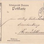 Bayern - 5 Pfg. Ludwig Firmenkarte Aidenbach - Benediktbeuern 1915