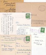 Bayern/All.Bes./BRD - Zwiesel 5 Belege (Landpost, Paketkarte etc.) ex 1919/1961