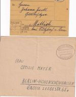Bayern/All.Bes./BRD - Zwiesel 5 Belege (Landpost, Paketkarte etc.) ex 1919/1961