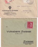 Bayern/DR - Frauenau 6 Belege (Sonderganzsachen, Einschreiben etc.) ex 1885/1939