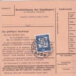 BRD - Großalbershof 1963 Paketkarte n. Pritzwalk (DDR)