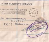 BRD - Hamburg 1950 brit. Dienst-Einschreibebrief n. Berlin