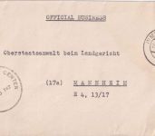 Berlin - Dienstbrief (Document Center) n. Mannheim 1950
