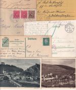 Bayern/DR - Riedenburg 7 Belege (Paketkarte, Ansichtskarten etc.) ex 1897/1937
