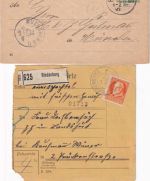 Bayern/DR - Riedenburg 7 Belege (Paketkarte, Ansichtskarten etc.) ex 1897/1937