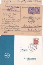 Bayern/All.Bes./BRD - Hemau 3 Belege (2 Ganzsachen, Karte) ex 1885/1967