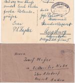 DR/All.Bes. - St. Ottilien 2 Belege (Bahnpost/Gebühr bezahlt) 1942/1945