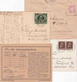 Bayern - Göggingen 4 Belege (Zeitungsgeldquittung etc.) 1875/1960
