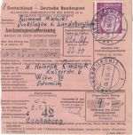BRD - 40 Pfg. Heuss I Postanweisung n. ÖSTERREICH Landsberg a/Lech 1955