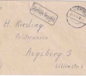 All.Bes. - Hohenfurch 24.6.46 Gebühr bezahlt Ra2 Brief n. Augsburg