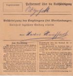 Bayern - 60 Pfg. Ludwig Einschreibe-Paketkarte Wörth a/D - Moosburg 1918