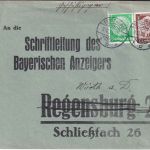 DR - 5 Pfg. Hindenburg u.a. Geschäftspapiere Forstmühle - Wörth a/D. 1935