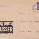 Bizone - 6 Pfg. Arbeiter/Band/stark verschoben ! Drucksachenbrief Straubing 1948