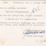 BRD - Straubing 1956 10 Pfg. AFS "Samenhaus Haubensak" Karte m. Notopfer