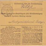 Bayern - 1 M. + 20 Pfg. Ludwig Einschreibe-Paketkarte Dillingen a/D 3.4.19