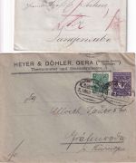 DR/DDR/BRD - Gera 8 Belege (Vorphila, Paketkarte, Bahnpost etc.) ex 1842/1993
