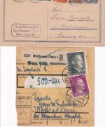 DR/DDR - Mühlhausen (Thür) 4 Belege (Wertpaketkarte etc.) ex 1923/1970