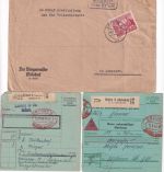 DR/All.Bes./DDR/BRD - Erfurt 10 Belege + 1 Notgeldschein ex 1910/1992