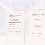 BRD - Cottbus 28.1.96 ABAS-Einschreibebrief n. Berlin + Aufg.schein/Quittung