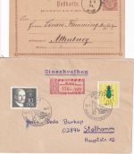 DR/DDR - Zeitz 1/2 Gr. Ganzsache + 1 Einschreibebrief (SbPA) 1874/1969