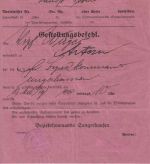 DR - Sangerhausen Gestellungsbefehl Bezirkskommando ca. 1914/18