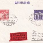 DDR - 40+30 Pfg. Aufbau Bahnpost Ludwigslust/Berlin Eilbrief n. Plauen 1977