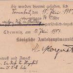 DR - Chemnitz 13.6.07 Flaggen-Masch.stempel Karte (Text !) n. Hoheneck