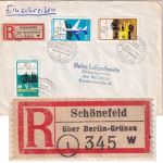 DDR - Schönefeld ü. Berlin-Grünau Poststelle I R-Zettel Einschreibebrief 1977