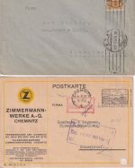 NDP/DR/DDR/BRD - Chemnitz 20 Belege (Einschreiben, Zensur, etc.) ex 1869/2001