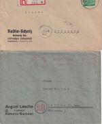 DR/All.Bes./DDR/BRD - 7 Belege (Einschreiben, Erstflug, Zensur etc) ex 1921/1991