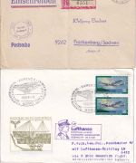 DR/All.Bes./DDR/BRD - 7 Belege (Einschreiben, Erstflug, Zensur etc) ex 1921/1991