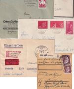 DR/All.Bes./DDR - 5 Belege (Einschreiben, Paketkarte etc) ex 1936/1982