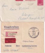 DR/All.Bes./DDR - 5 Belege (Einschreiben, Paketkarte etc) ex 1936/1982