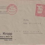 All.Bes. - Frankfurt (Main) 16 29.9.45 apt. Postalia-Freistempel 12 Pfg. Brief