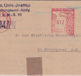 All.Bes. - Frankfurt (Main) Süd 10 29.11.45 apt. Postalia-Freistempel Brief