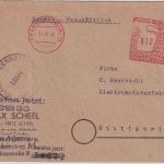 All.Bes. - Frankfurt (Main) 16 24.10.45 apt. 12 Pfg. Postalia-Freistempel Brief
